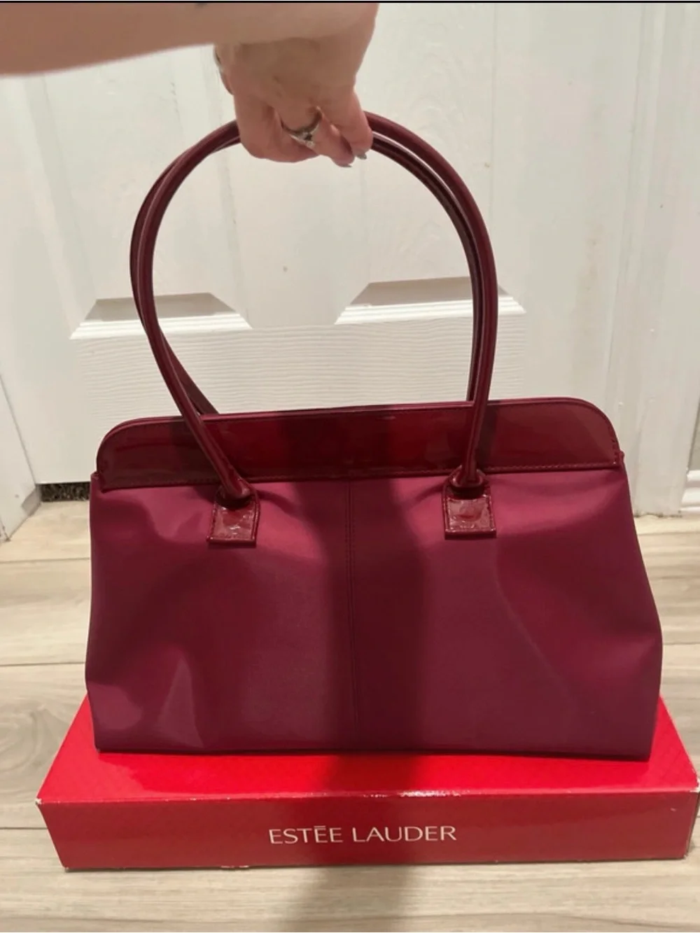 Estee Lauder Burgundy Women's Tote Bag